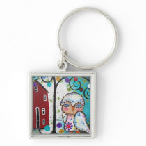 Folk Art By Lori Everett OWLS Key Chains