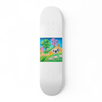 Folk art colourful cow and sheep painting