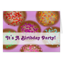Folk Art Cookie Birthday Invitation Card