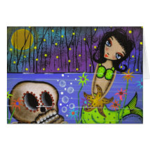 Folk Art Day Of The Dead By Lori Everett Greeting Cards