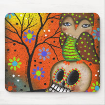 Folk Art Day Of The Dead By Lori Everett Mousepad