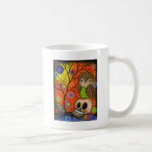 Folk Art Day Of The Dead By Lori Everett Mugs