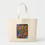 Folk Art Day Of The Dead By Lori Everett Tote Bag