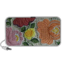 Folk Art Embroidery Flowers Laptop Speaker
