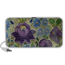 Folk Art Embroidery Flowers Travelling Speakers