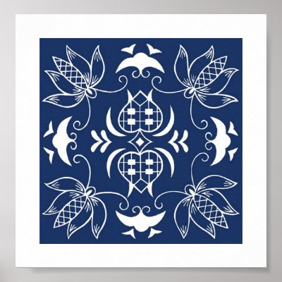 Folk Art Flower Design Poster by renee869hello