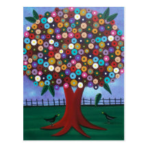 FOLK ART Meeting Spot BY LORI EVERETT postcard