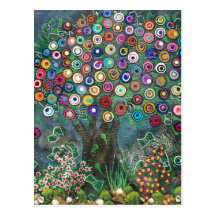 FOLK ART My Favourite Tree BY LORI EVERETT postcar