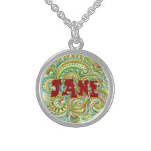 Folk Art Name Pendant