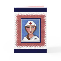 Folk Art Nurse - RN / nursing greeting card