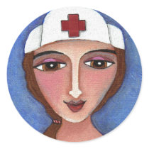 Folk Art Nurse - RN / nursing sticker