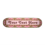 Folk Art Pink and Brown - Customizable Skate Board Decks