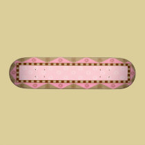 Folk Art Pink and Brown skateboards
