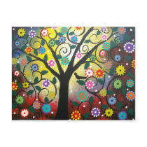 FOLK ART Tree Of Colours BY LORI EVERETT postcard