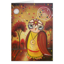 FOLK ART What's The Time BY LORI greeting card