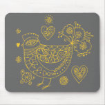 Folk Bird Mouse Pad