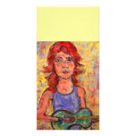 folk girl and colourful guitar custom photo card