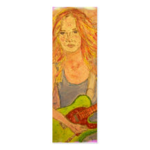 folk rock girl art business card template