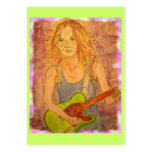 folk rock girl playin' electric business cards