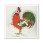 Folk Rooster #1 Fridge Magnets