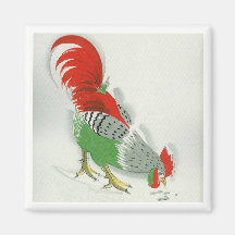 Folk Rooster #2 Refrigerator Magnets