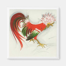 Folk Rooster #5 Magnets