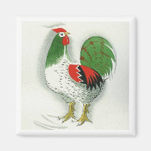 Folk Rooster #6 Refrigerator Magnet