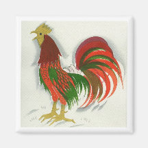 Folk Rooster #7 Fridge Magnets