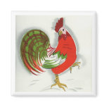 Folk Rooster #8 Magnets