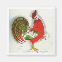 Folk Rooster #8 Magnets