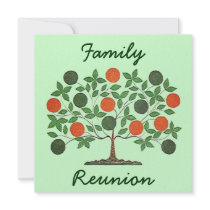 Folkart Family Tree Reunion Party Invitations
