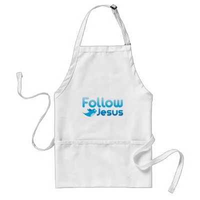 Follow Jesus Christ Twitter Humour Apron by BoogieMonst