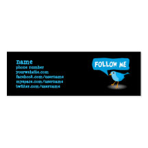 Follow Me Blue Bird Slim Profile Business Cards