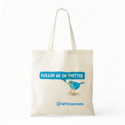 Follow Me On Twitter Blue Bird Budget Tote Bags by sunnymars