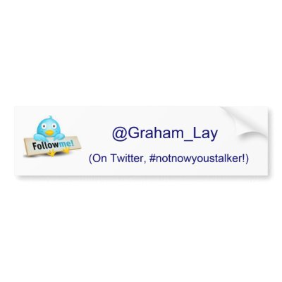 Follow Me on Twitter Bumper Stickers by StopSmokingTogether