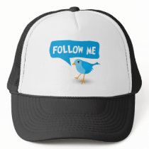 Follow Me Twitter Cute Little Blue Hats