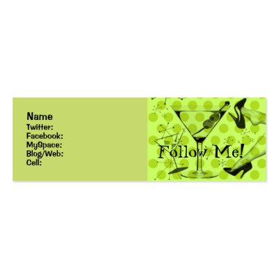 Follow Me! Twitter/Facebook/MySpace party Business Cards by AliciaHollinger