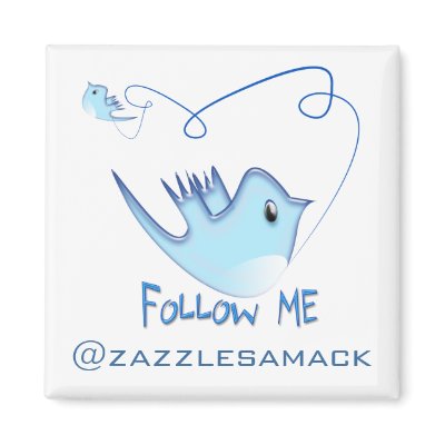 Follow ME Twitter  Gifts and Swirls T-shirts Magnets by samack