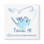 Follow ME Twitter  Gifts and Swirls T-shirts magnets