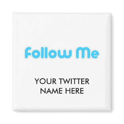 follow me (twitter) fridge magnet by TheCrewDesigns