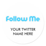 follow me (twitter) round sticker
