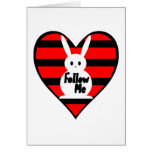 Follow Me White Rabbit Greeting Cards