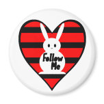 Follow Me White Rabbit Refrigerator Magnets