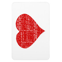 Follow Your Heart - Red and white love heart Vinyl Magnet