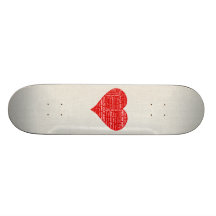 Follow Your Heart - Red and white love heart Skate Board Deck