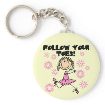 Follow Your Toes Ballerina Tshirts and Gifts Keychain