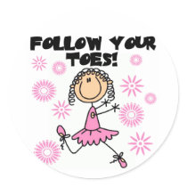 Follow Your Toes Ballerina Tshirts and Gifts Stickers