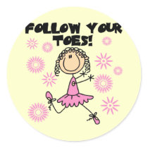 Follow Your Toes Ballerina Tshirts and Gifts Stickers