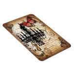 fondo vintage chandelier butterfly scripts rectangular magnet