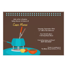 Fondue Baby Shower Invitation